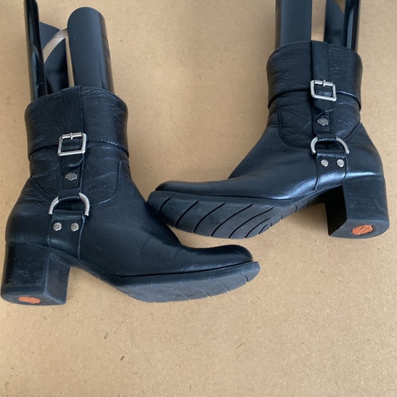 Harley Davidson Boots. Size 7.5. Black with Logo Details - Picture 3 of 11